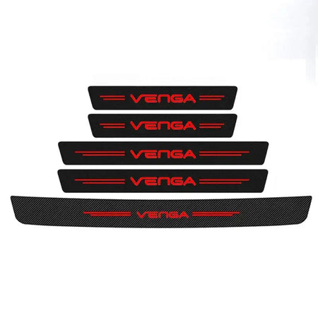 Carbon Fiber Car Door Sill Protector For Kia Venga Threshold 5Pcs