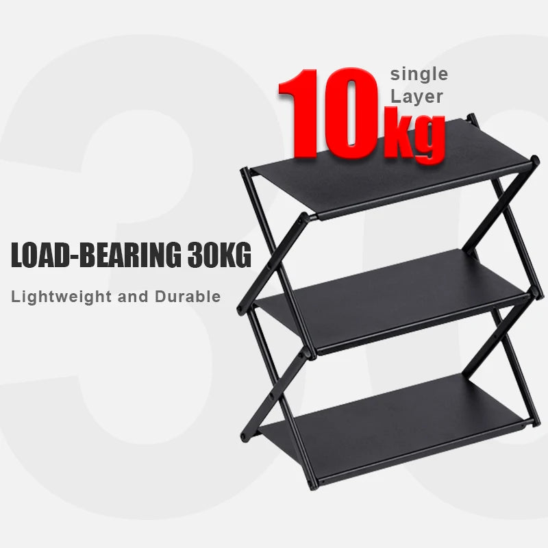 WESTTUNE Camping Three-Tier Rack &ndash; Portable Outdoor Storage Solution