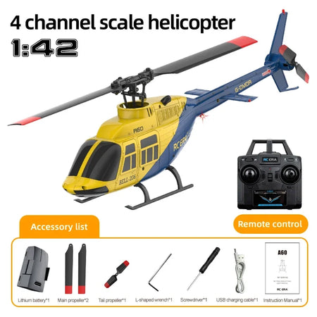 A60 4CH RC Helicopter &ndash; Altitude Hold Optical Flow Pro Yellow