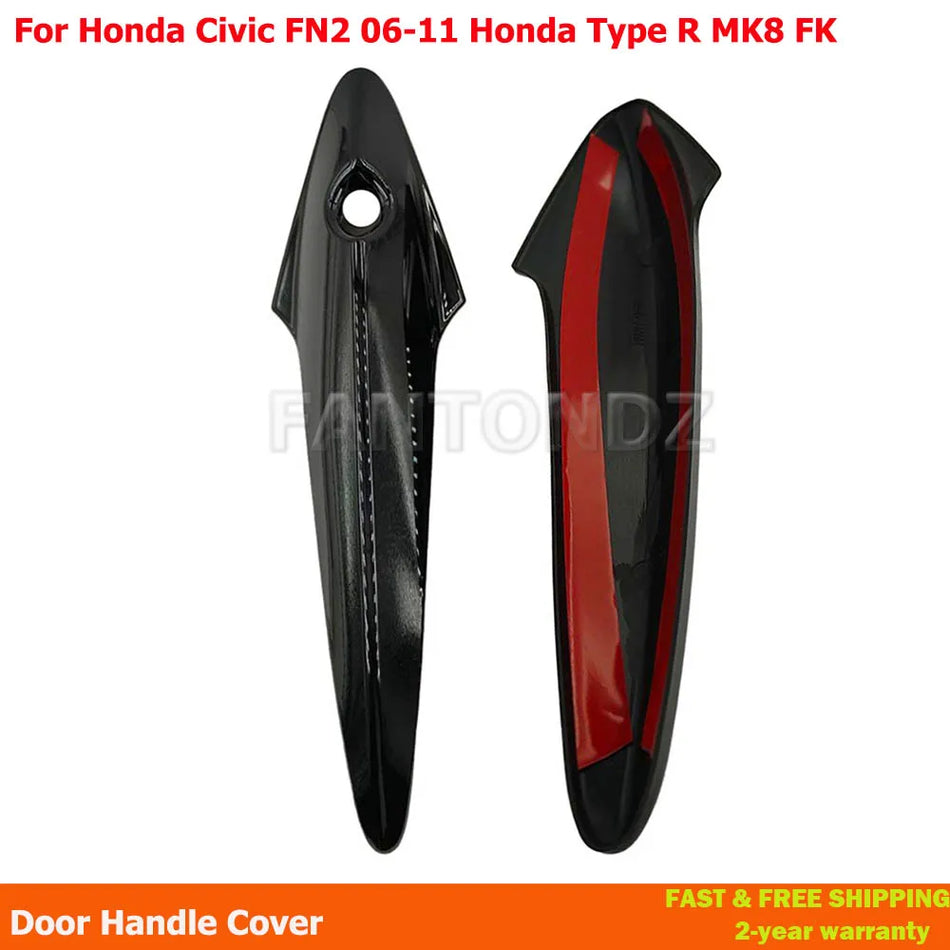 Cubiertas de Manijas de Puerta Brillo Negro para Honda Civic FN2 Type R FK