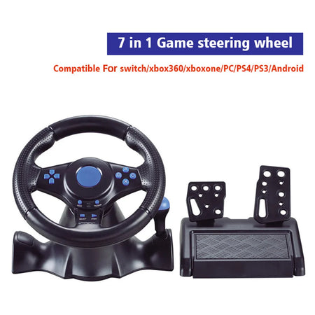 Multi-Platform Racing Simulator Steering Wheel with Vibration and Gear Shifter 7 in 1