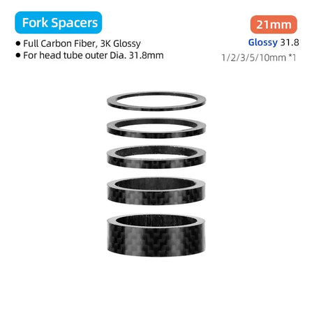 DEEMOUNT Carbon Spacers &ndash; Lightweight and Durable Handlebar Rise Adjusters G31.8 H21mm P5 / CHINA