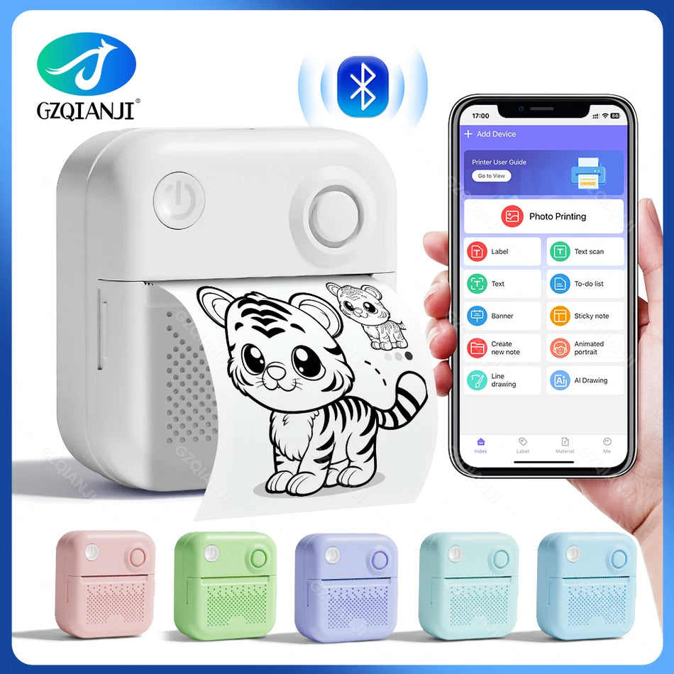 Tragbarer Thermodrucker D3 für Etiketten und Fotos, Mini-Etikettendrucker