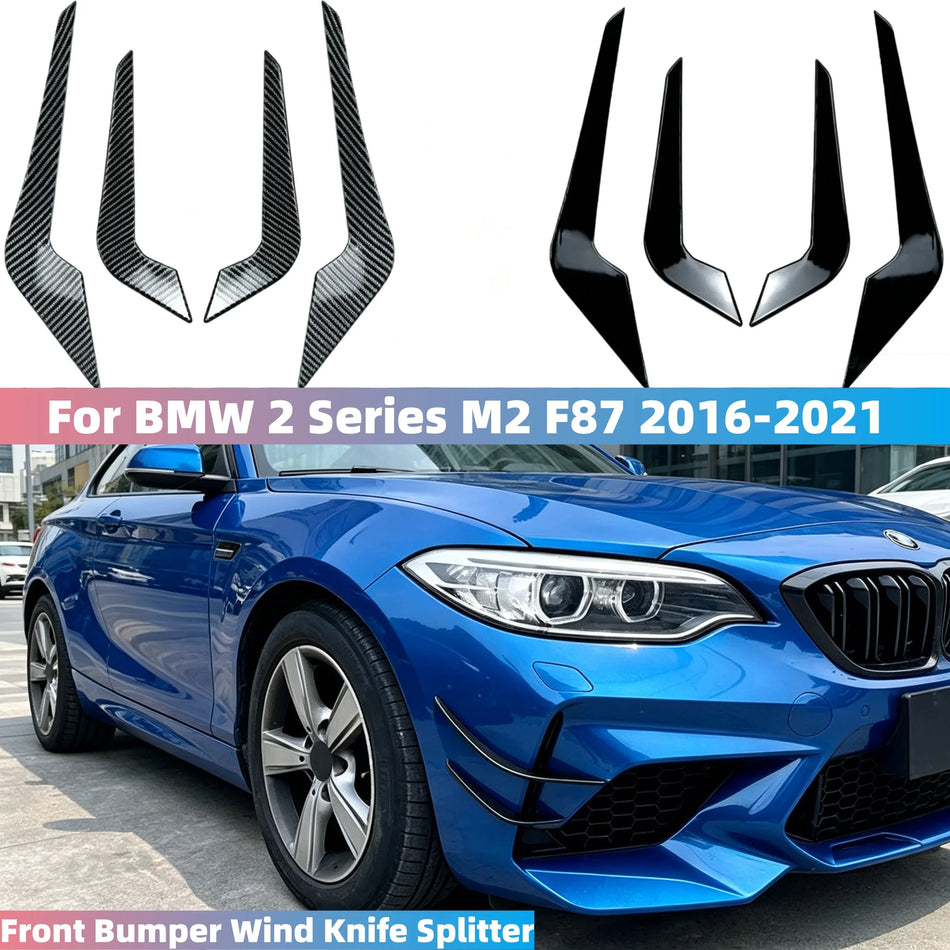 Front Splitter Bumper Lip Kit With ABS Trim For BMW M2 F87