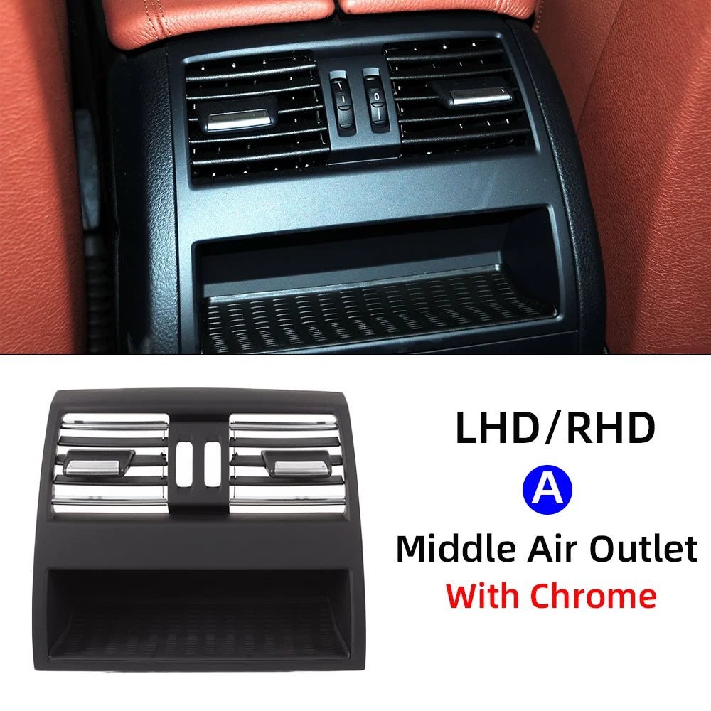 For BMW 5 Series F10 F11 520i 2010-17 LHD Car Front Rear Left Right Air Conditioning Chromed AC Vent Grille Outlet Cover Panel by InterCyprus Trading Ltd