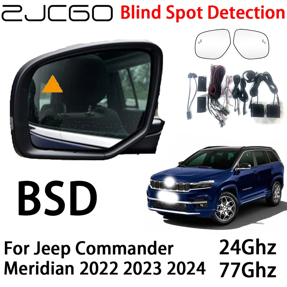 Blind Spot Radar Warning System for Jeep Commander Meridian 2022-2024 Two-Sensor mmWave Rear Bumper Monitor