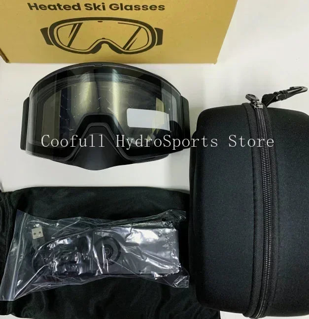 Electrically Heated Ski Goggles &ndash; Magnetic Gradient Lens Nose Guard Clear