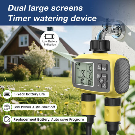 New 2 Outlet Digital Water Timer &ndash; Independent Programming
