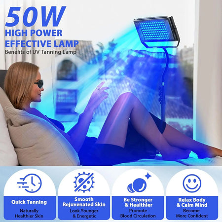 50W Ultraviolet Tanning Lamp Tripod Solarium &ndash; Blue Light
