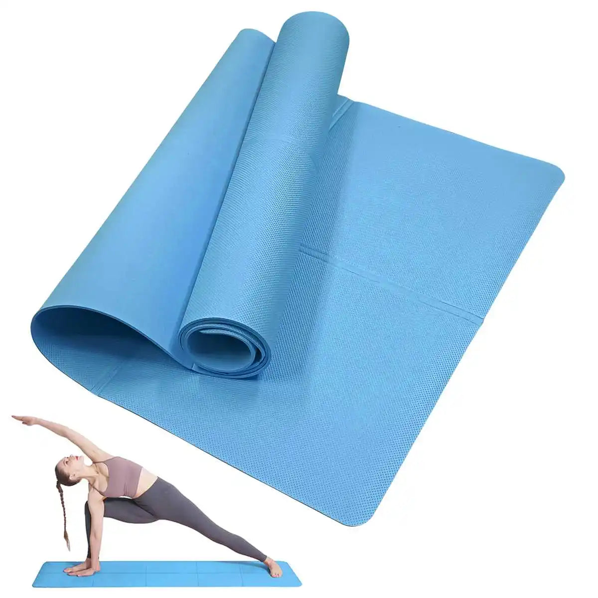 Non-Slip Yoga Mat for Women - 3/4/6mm Thick, Travel-Friendly, Home Gym Workout Blue / 6mm