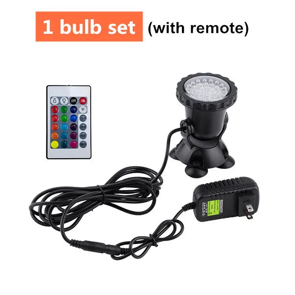 RGB Waterproof LED Underwater Light Lamp &ndash; RGB Lighting With Remote Set A / AU Set