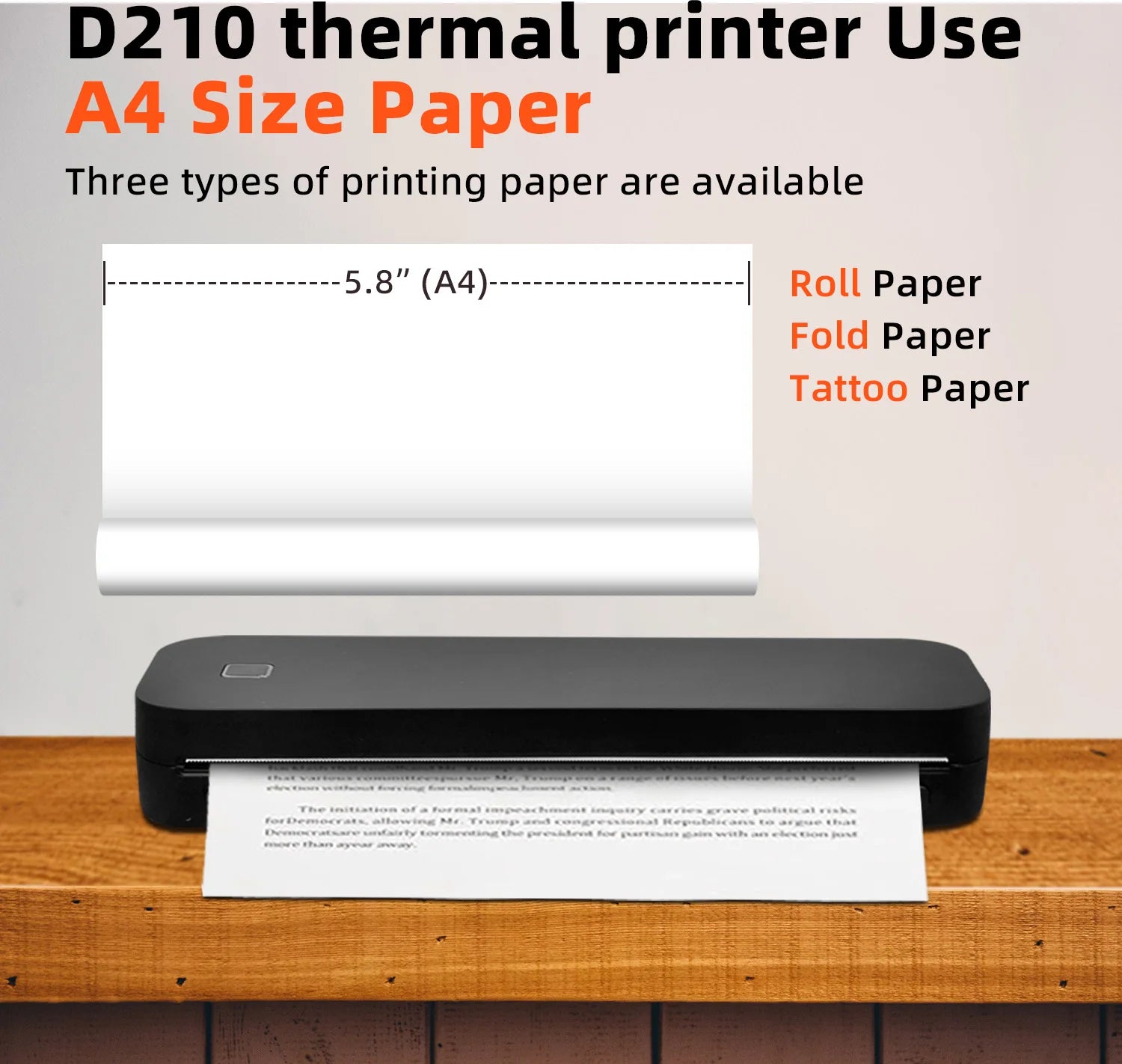 Mini Thermal Printer Bluetooth A4 &ndash; Wireless Printing