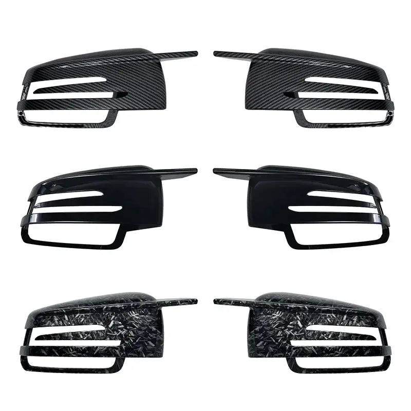 For Mercedes Benz W176 W246 W204 W212 W221 C117 X204 X156 2pcs Replacement Carbon Fiber Pattern Rearview side Mirror cover caps by InterCyprus Trading Ltd