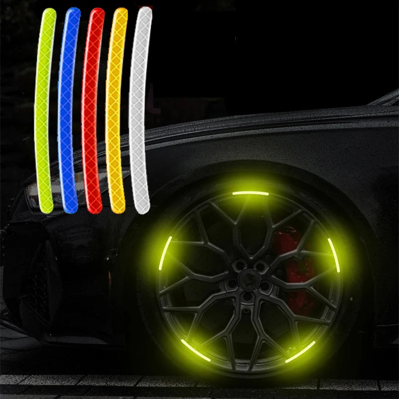 Car Wheel Hub Reflective Stripes Sticker - High Visibility