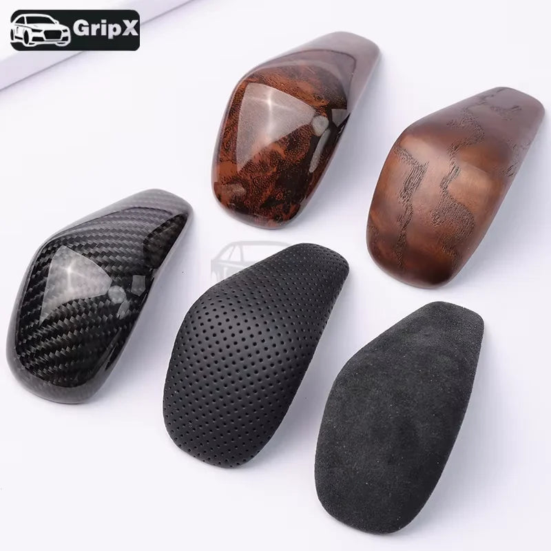 Audi A6 C7 Vites Topuzu Siyah Karbon Fiber Ahşap Kaplama ve Deri Kılıf ile