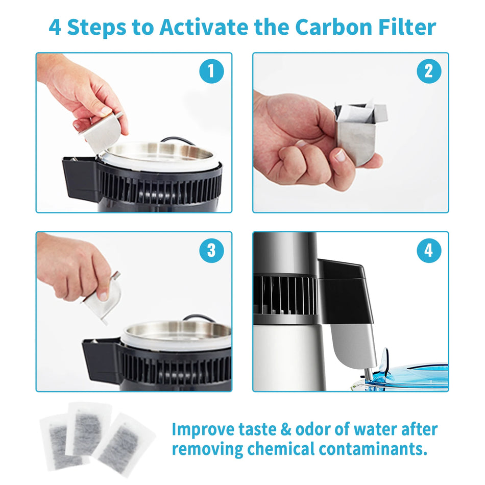 SucceBuy Purificador de Agua Destilador Dispensador de 4L Pantalla Táctil