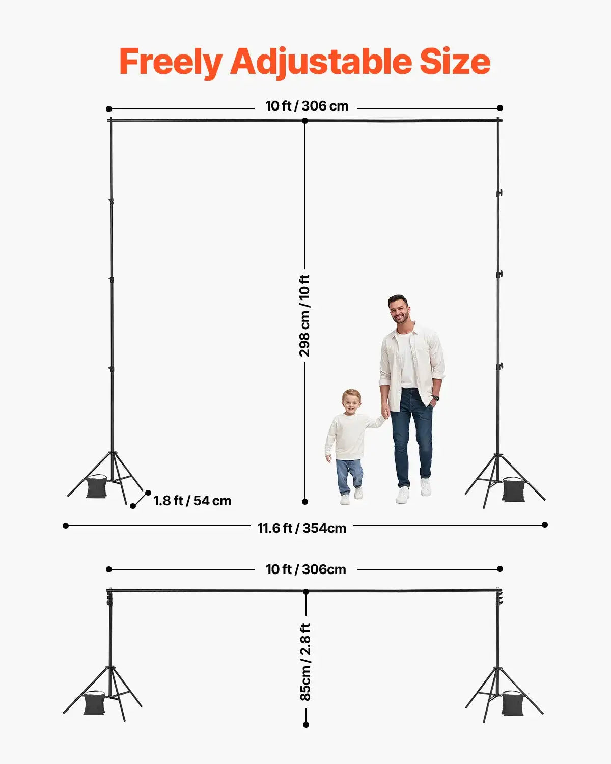 Adjustable Heavy Duty Backdrop Stand Wedding Photo