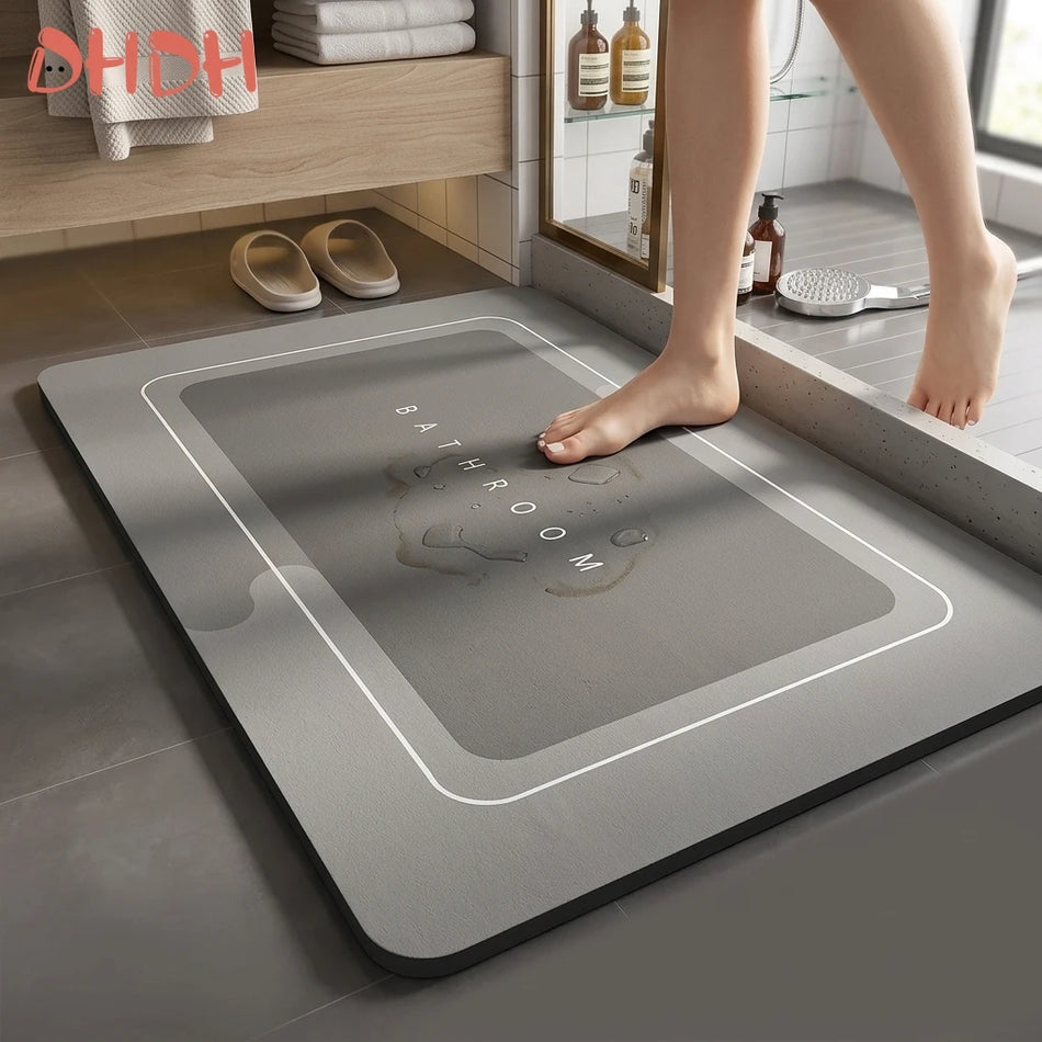 Tapis de bain en terre de diatomée absorbant et antidérapant pour une durabilité premium