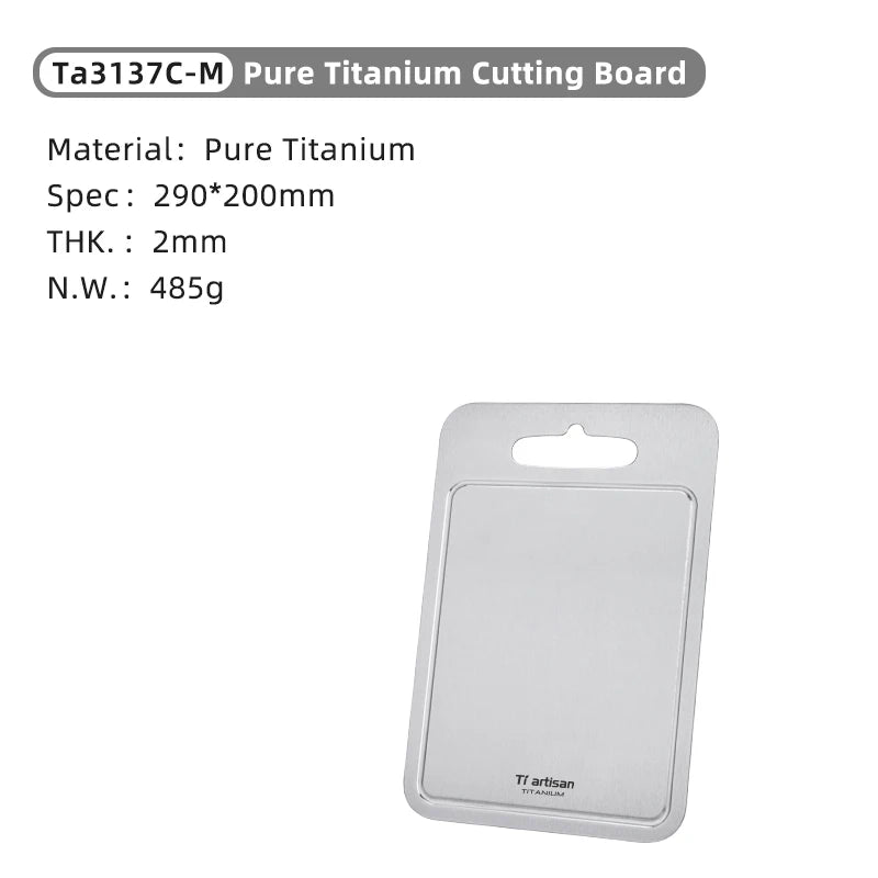 Tiartisan Titanium Cutting Board &ndash; Ultralight Double Sided 29 x 20 CM