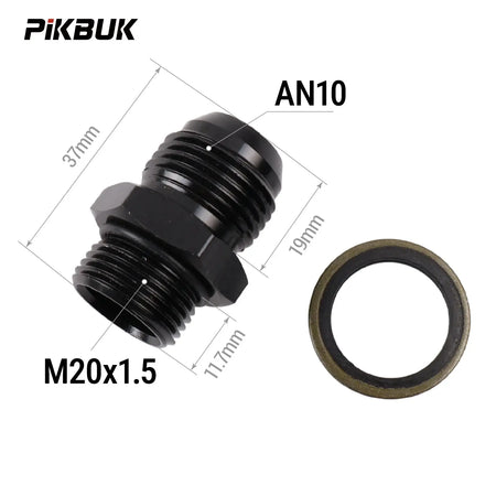PIKBUK Aluminum AN10 to M12/14/16/18/20/22x1.5 Adapter Flare Fitting Auto Hose Fitting Male Oil Cooler Fitting by InterCyprus Trading Ltd
