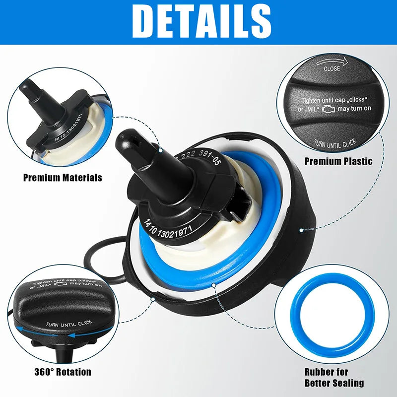 Fuel Tank Filler Cap Cover For BMW M3 E46 E90 E92 ABS And Rubber Direct Fit For Models With Tethered Cap