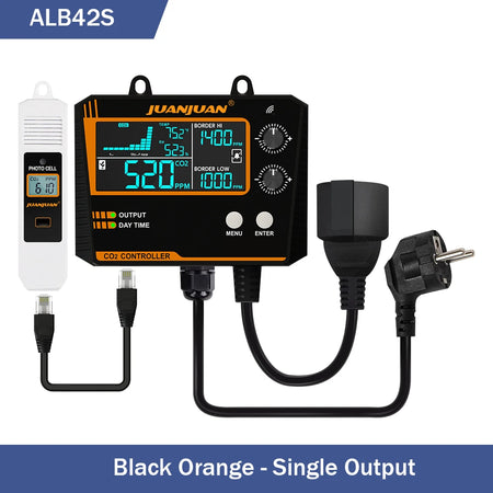 Juanjuan 0-5000ppm CO2 Controller &ndash; LCD Display Monitor Orange 1 Output / EU Plug