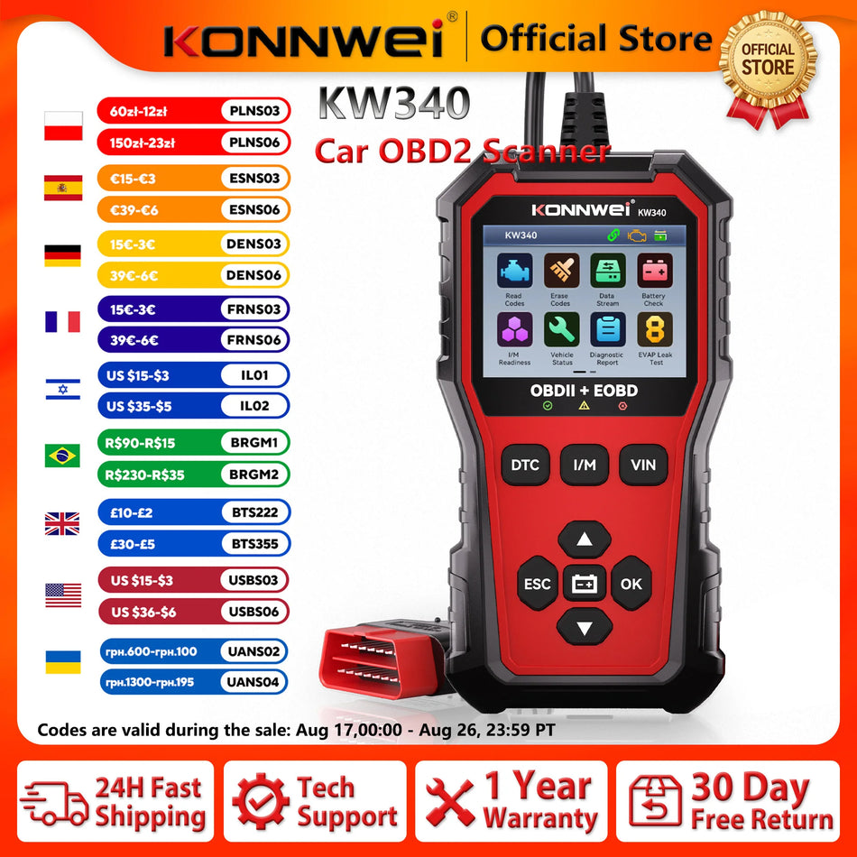 Professionele OBD2-autodiagnosetool voor motor- en batterijtest