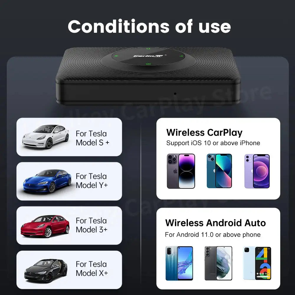 CarlinKit Wireless CarPlay Android Auto Dongle Tesla