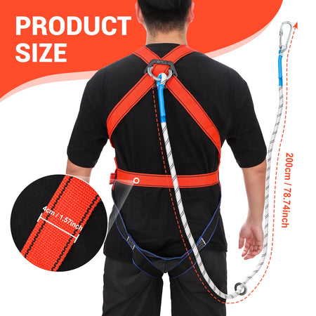 High Altitude Five-Point Safety Harness with Carabiner for Outdoor Climbing and Construction Single Small Hook