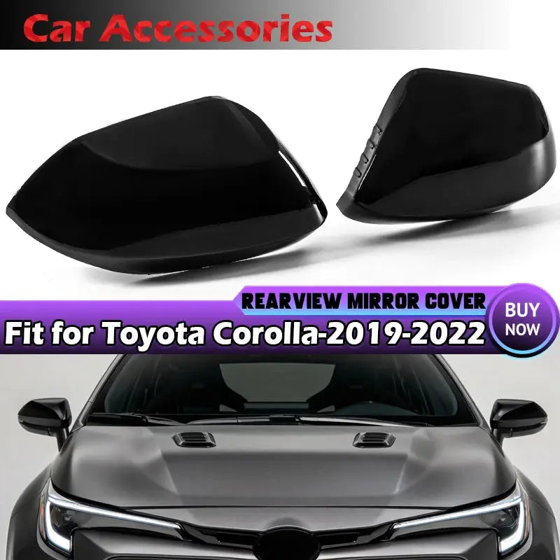 Rearview Mirror Covers In Gloss Black For Toyota Corolla 2019 2022 by InterCyprus Trading Ltd