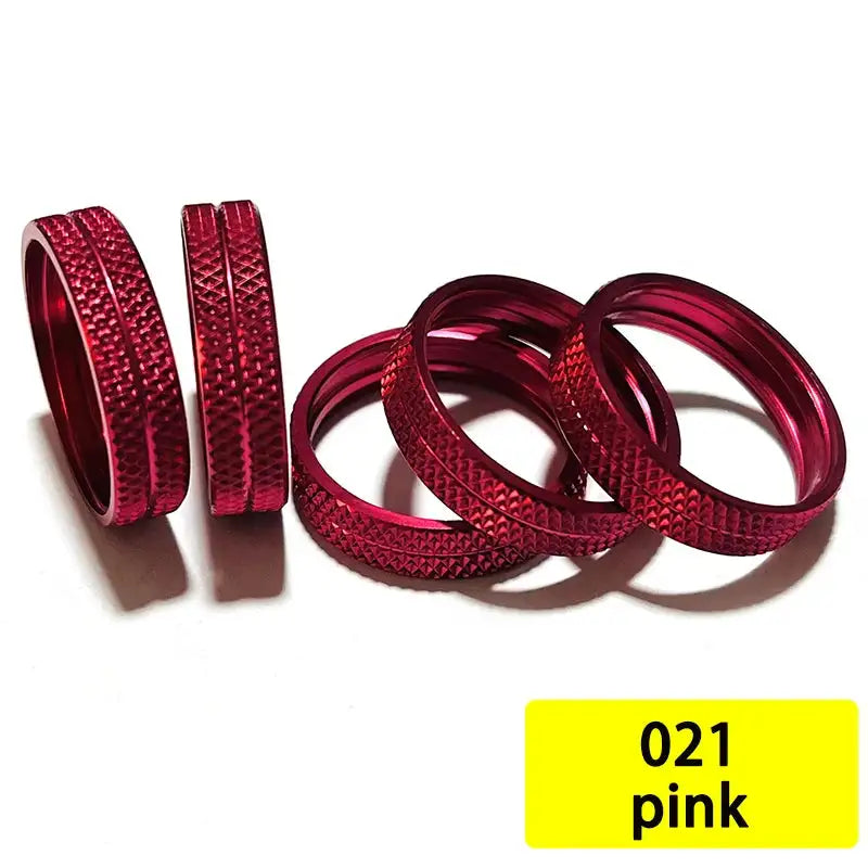 TN81 Reel Seat Ring DIY Repair Aluminum trim ring 5pcs Nut Trim Ring Fishing Rod Winding Check Component Rod Building Accessory 021 pink