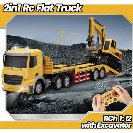 1/12 RC Flat Truck with Excavator &ndash; 11CH Alloy Frame 2.4G
