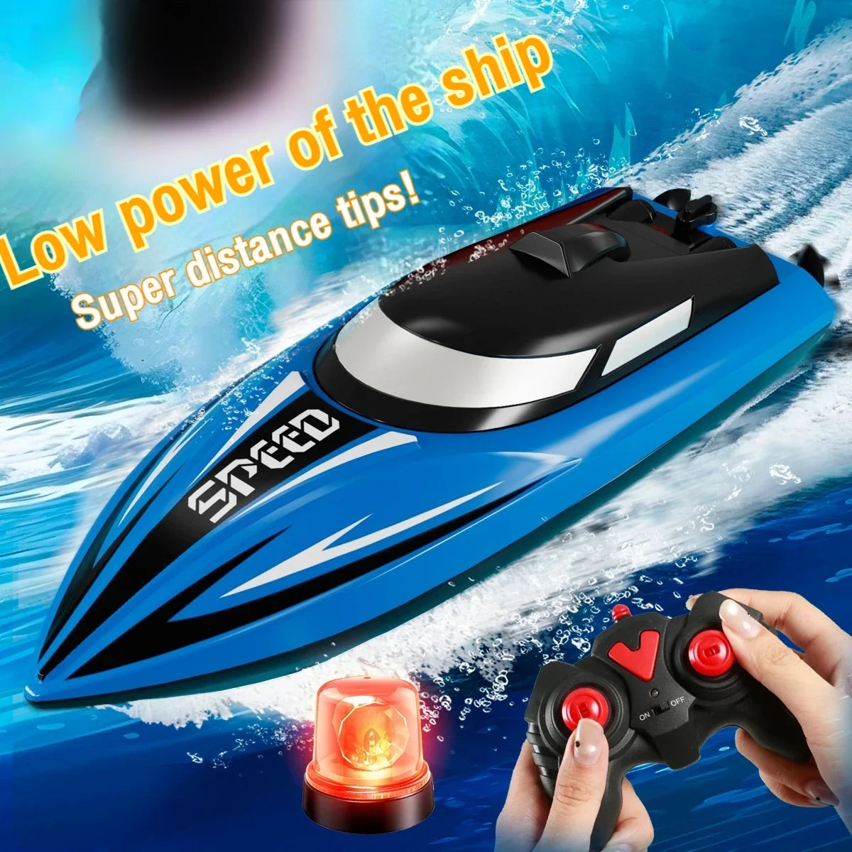 RC Boat With Colorful LED Light - Waterproof Racing