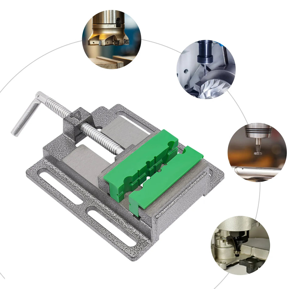 4 İnç Matkap Tezgahı Mengene – Kaymaz Dişli Çeneler ve Taban