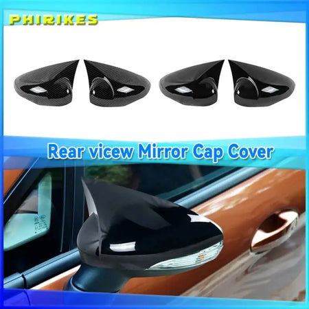 Bat Style Mirror Cover For Ford Fiesta 2008 2017 Black