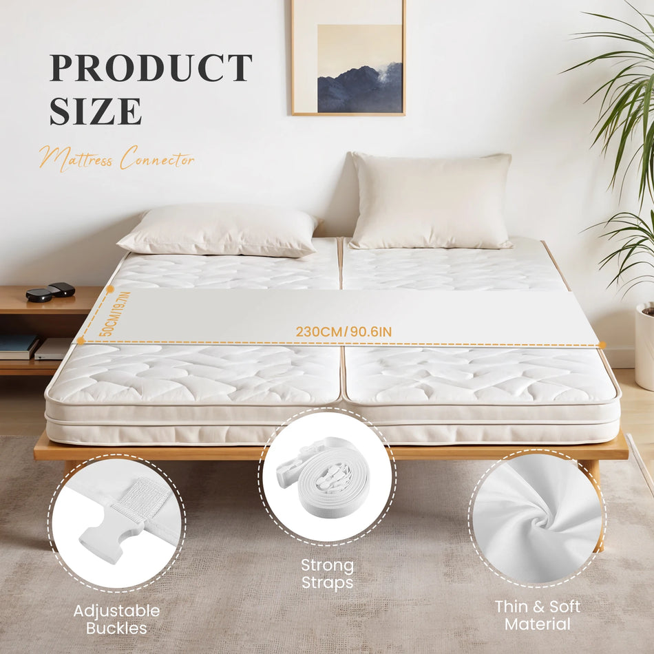 Sänggapfyllare 230x50cm konverteringskit med plastspänne