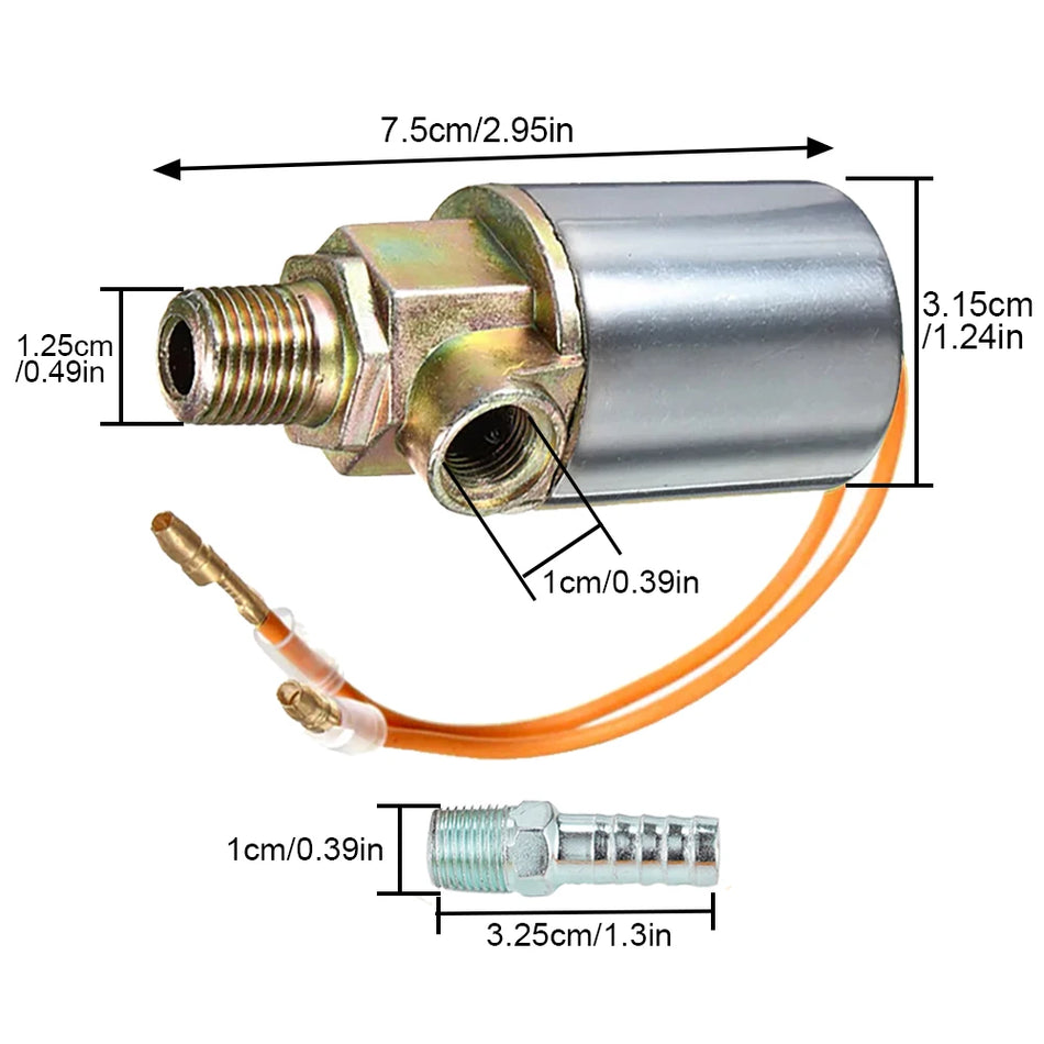 Válvula Solenoide de Buzina de Ar em Metal de Alta Resistência, 12V/24V, para Camionetes e Barcos