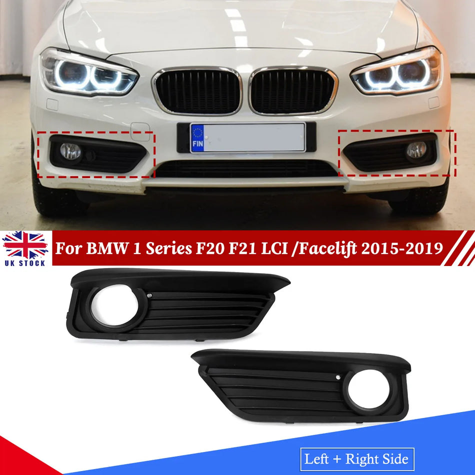 BMW 1 Серия F20 F21 Преден Бампер Фарове Решетка Капак, Черен Пластмаса