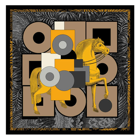 POBING Twill Silk Square Scarf &ndash; Captivating Giraffe Print