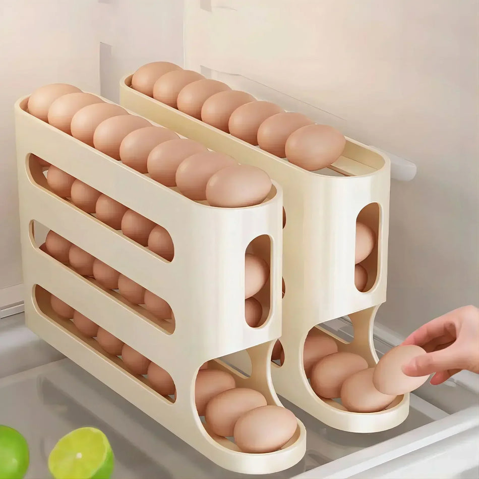 Automatic Egg Rolling Storage Box &ndash; Multi-Layer Organiser for Fridge