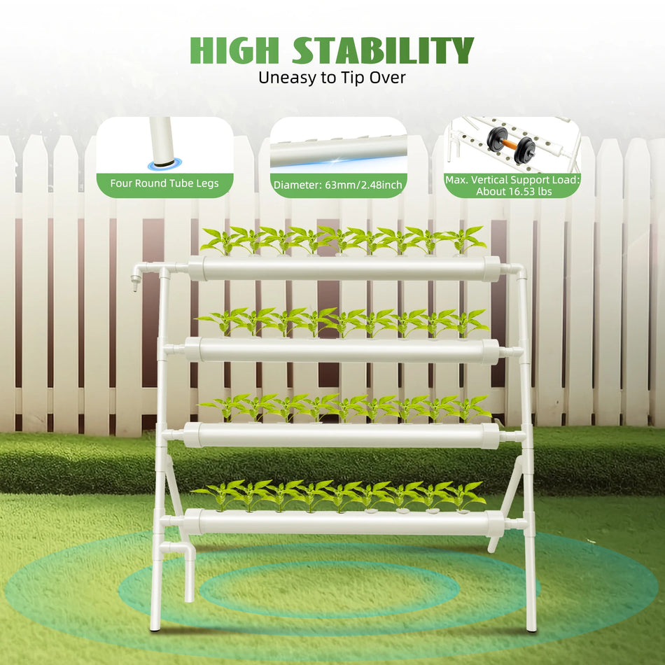 4 Tier Hydroponic Grow Kit With 36 Planting Holes Rack