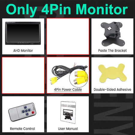 GreenYi 1080P 7" IPS Screen AHD Car CCTV Monitor With 2 Starlight Night Vision Reverse Backup Rear View AHD Camera by InterCyprus Trading Ltd