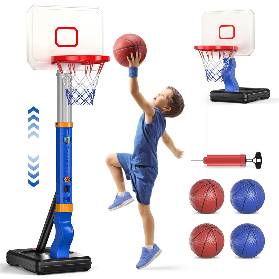 Výškově nastavitelný mini basketbalový koš s míčem pro děti