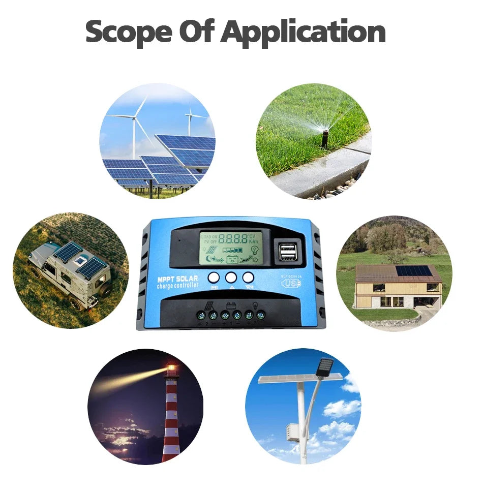 Protable Solar Charge Controller MPPT &ndash; Dual USB LCD Display