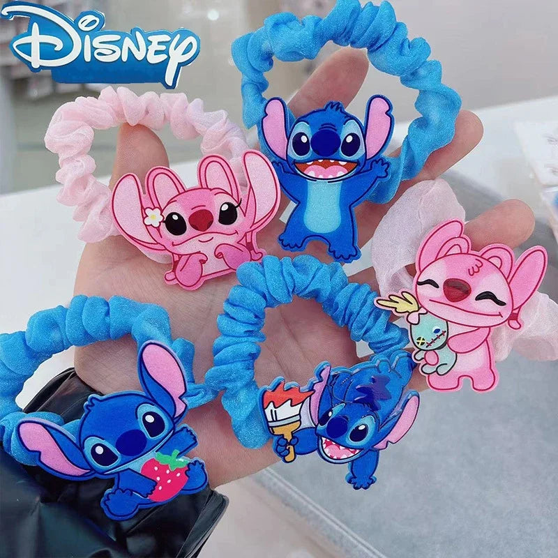 🟠 1/3pcs Disney Lilo και σχοινί μαλλιών βελονιάς για τις γυναίκες Kawaii Stitch Acrylic Hairpin Band Hair Accessoires Girl Gifts
