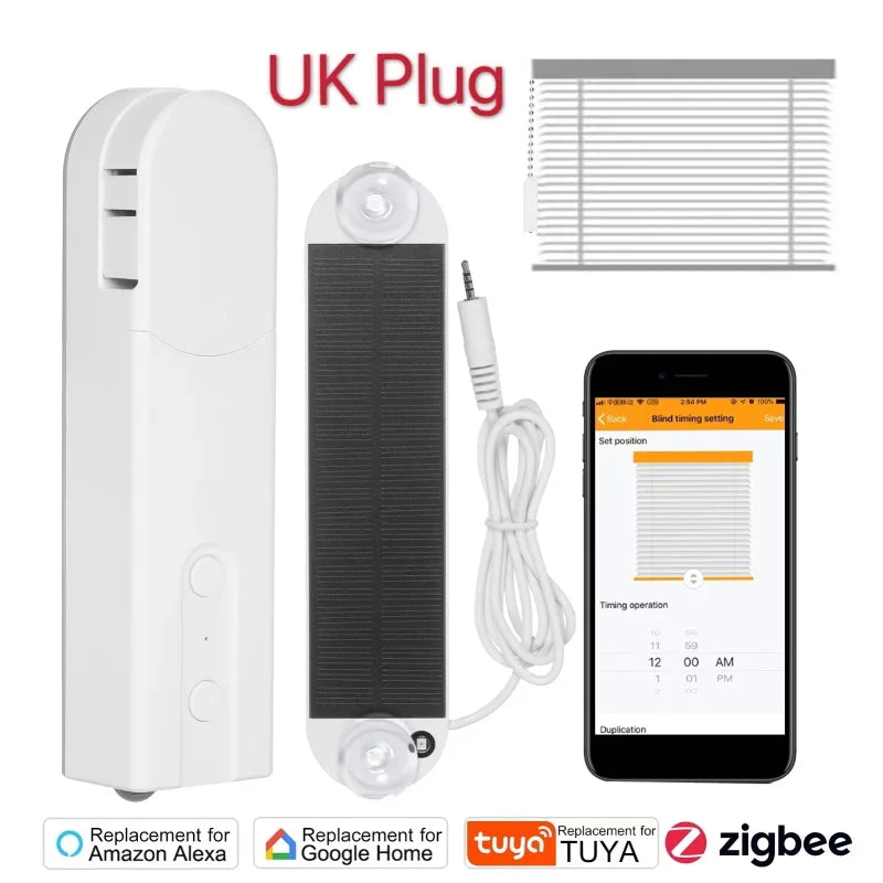 RSH Zigbee Solar-Powered Smart Blinds Motor UK plug
