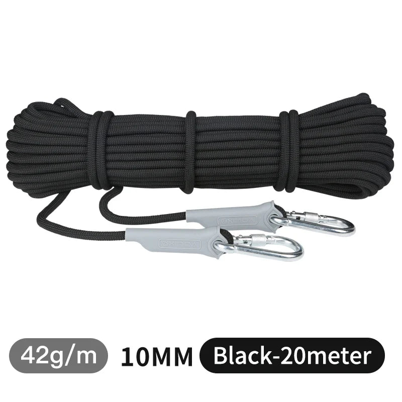 XD-S9817 10mm 12mm Mountaineering Rope &ndash; High Strength 10mm-Black-20meter