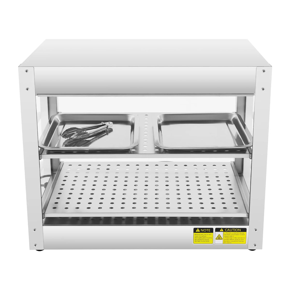 800W Food Warmer Display Cabinet 201 Stainless &ndash; Two Tiers