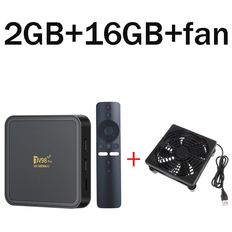 TV98 Pro ATV Allwinner H313 Quad Core &ndash; 8K Video Ready tv98pro2gb16gbfan / US Plug