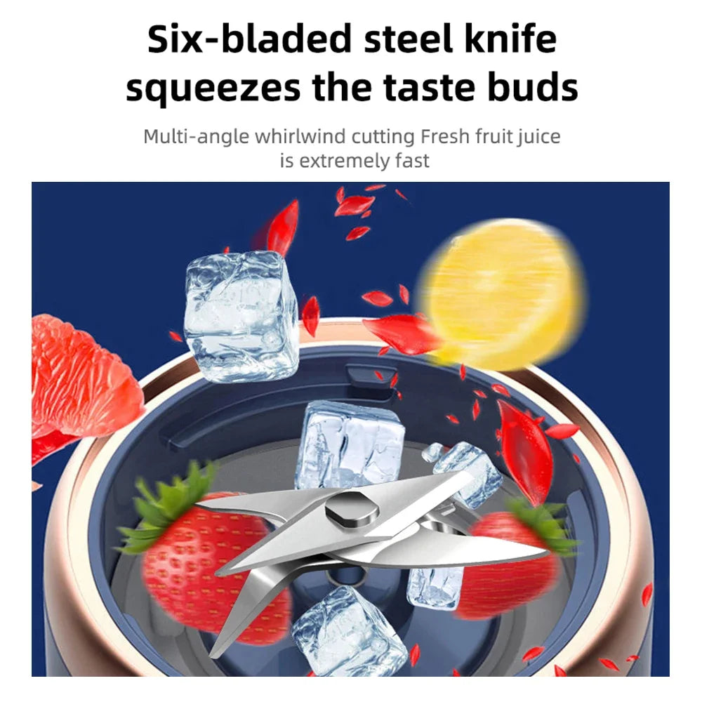 6 Blades Portable Juicer Cup &ndash; USB Charging Travel Friendly